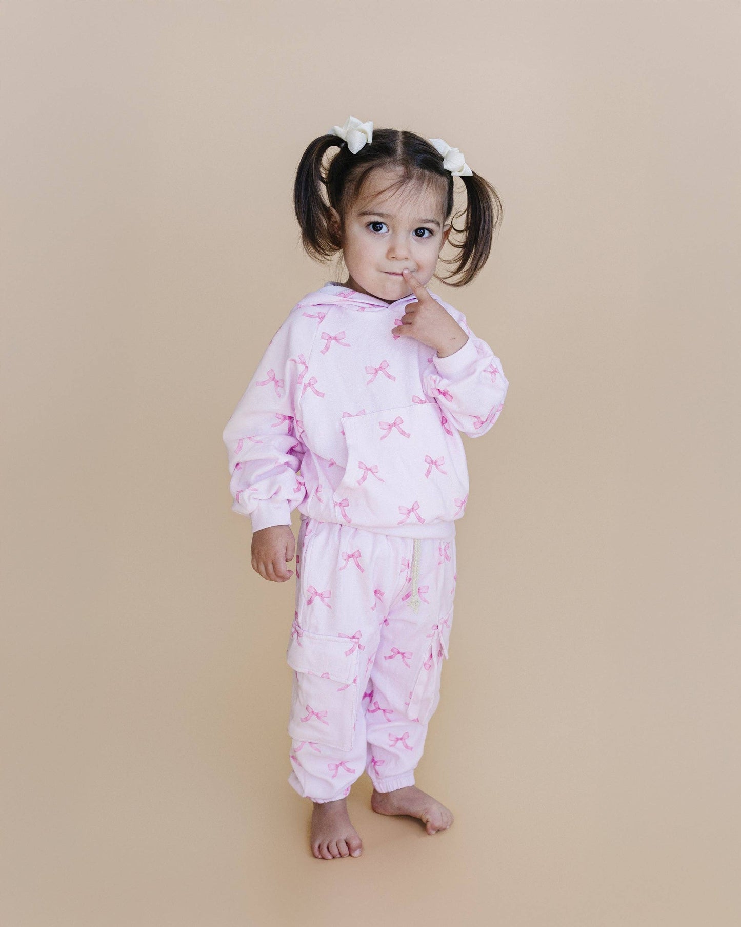 Cargo Baby & Kids Jogger Set | Pink Bows: 5T