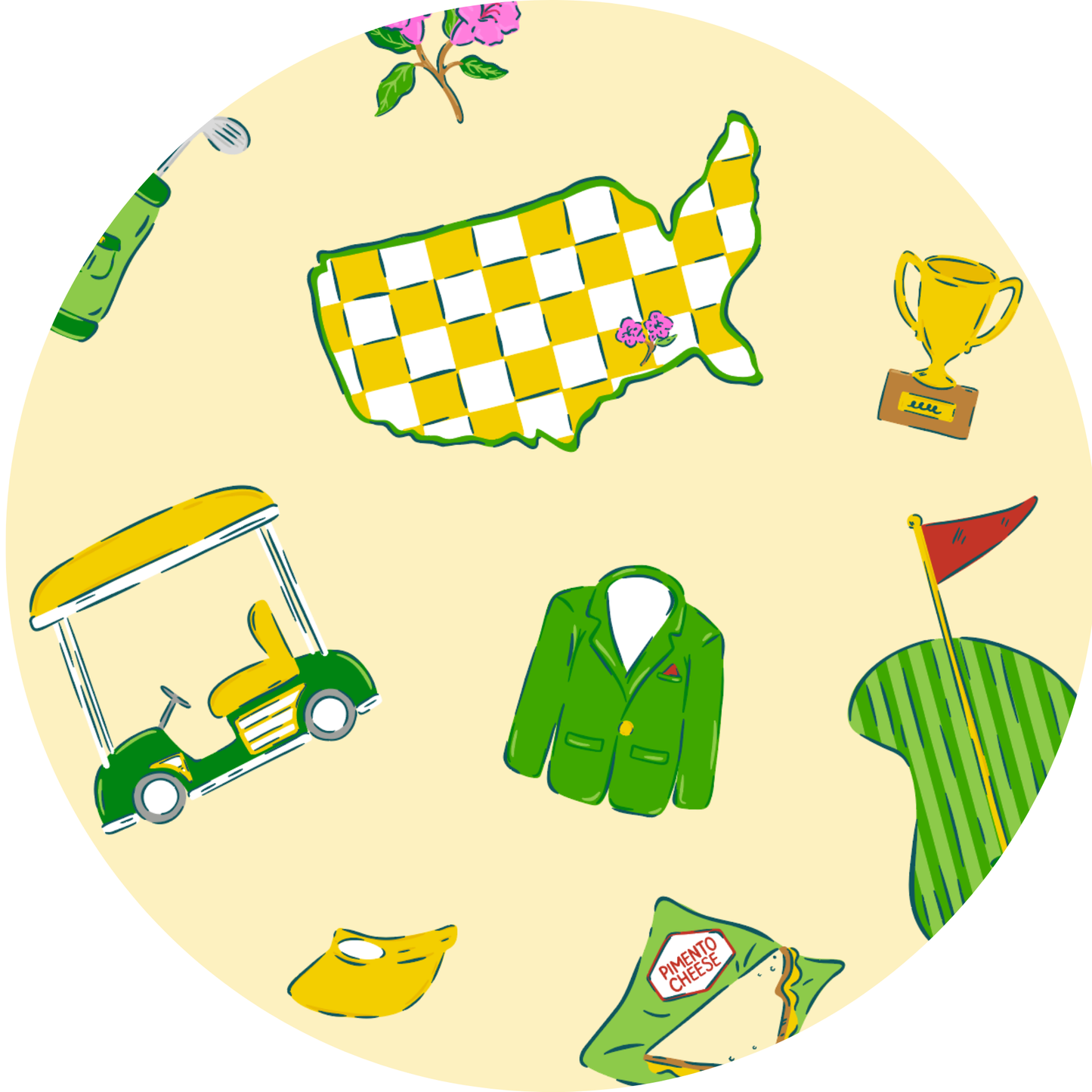 2025 Masters- Dreaming of Green Jackets Twirl Dress