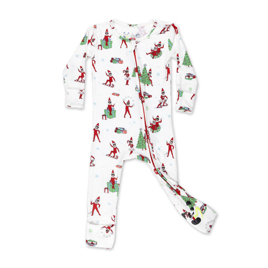 Christmas Pajamas: The Elf on the Shelf Bamboo Sleepwear: 0-3 Months