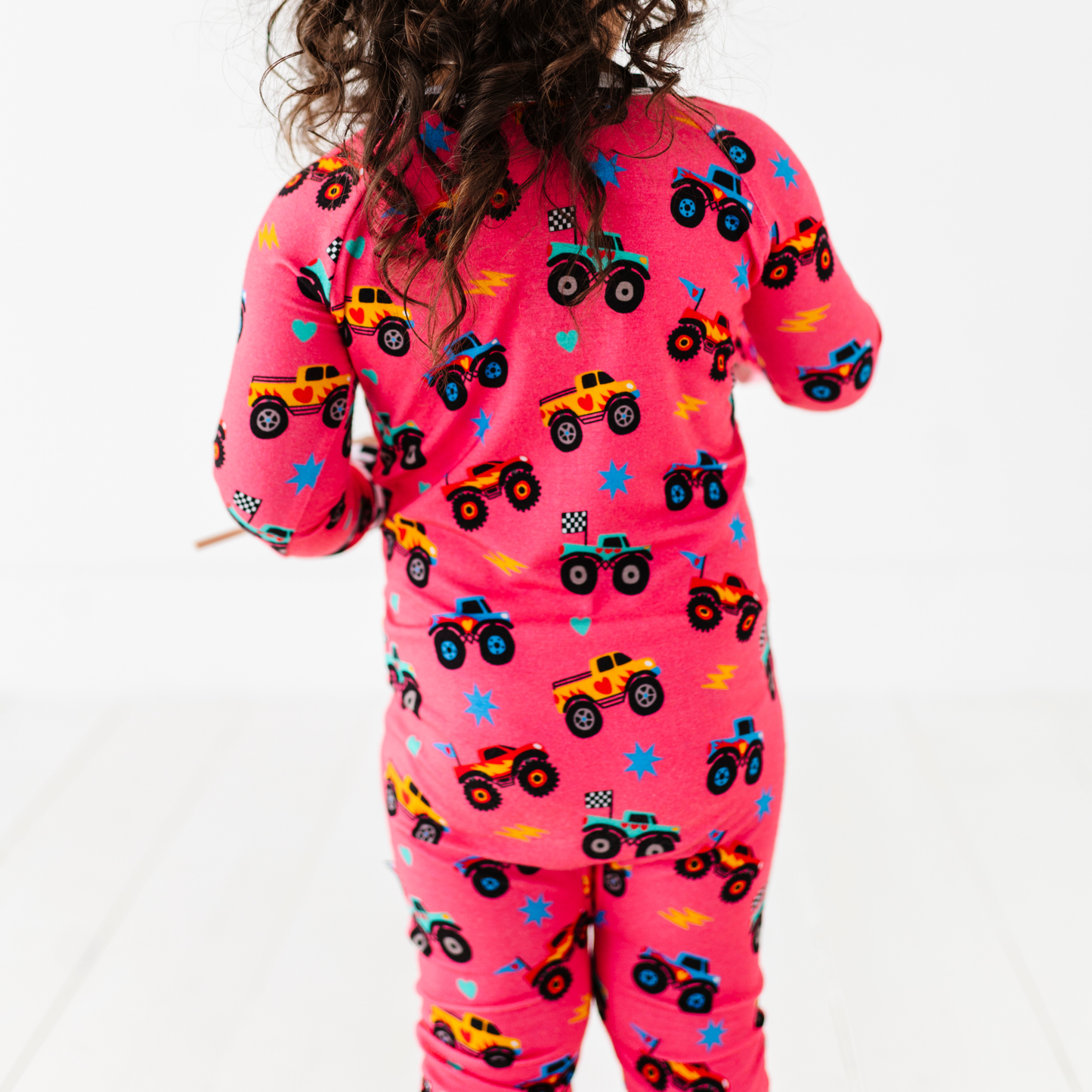 Pink Monster Truck Convertible Footie: 12-18 Months