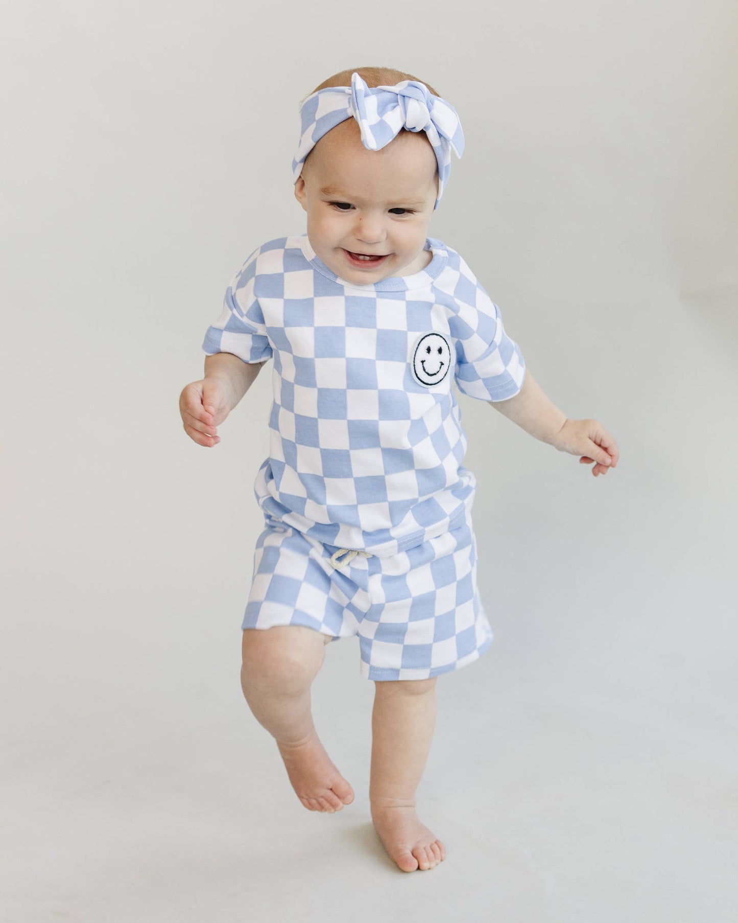 Checkered Shorts Set | Blue: 2T