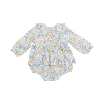 Ruffled Peter Pan Collar Bubble with Skirt- EDITH'S FLORAL