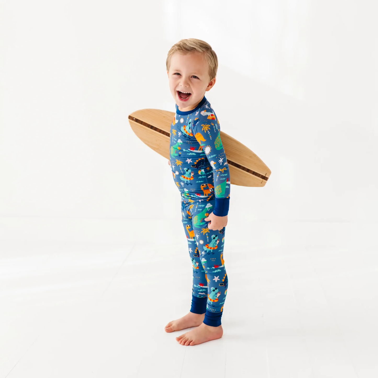 Blue Dino Kid Pajamas: 4T