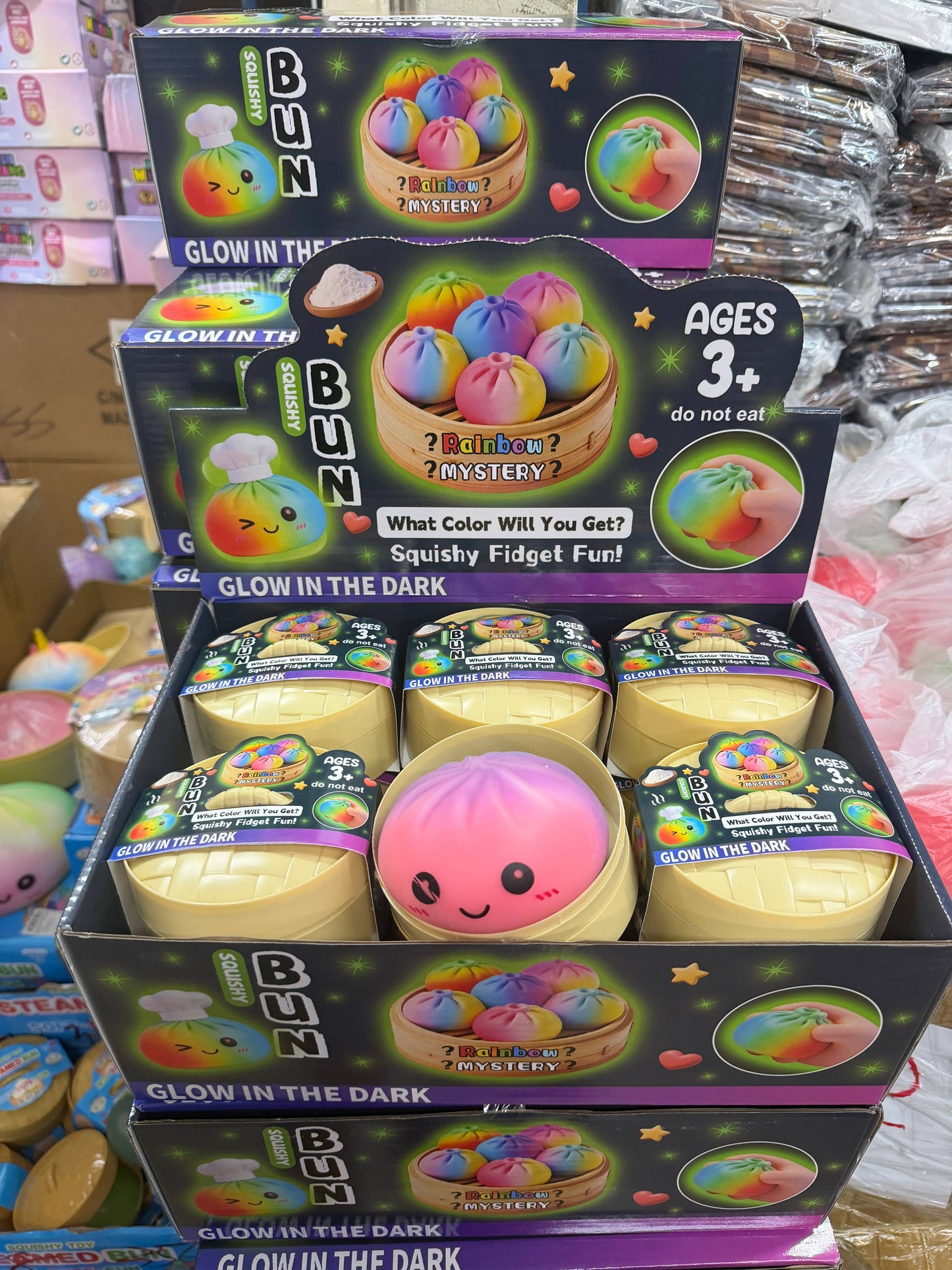 Squishy dumpling black edition rainbow GLOW sugar filled