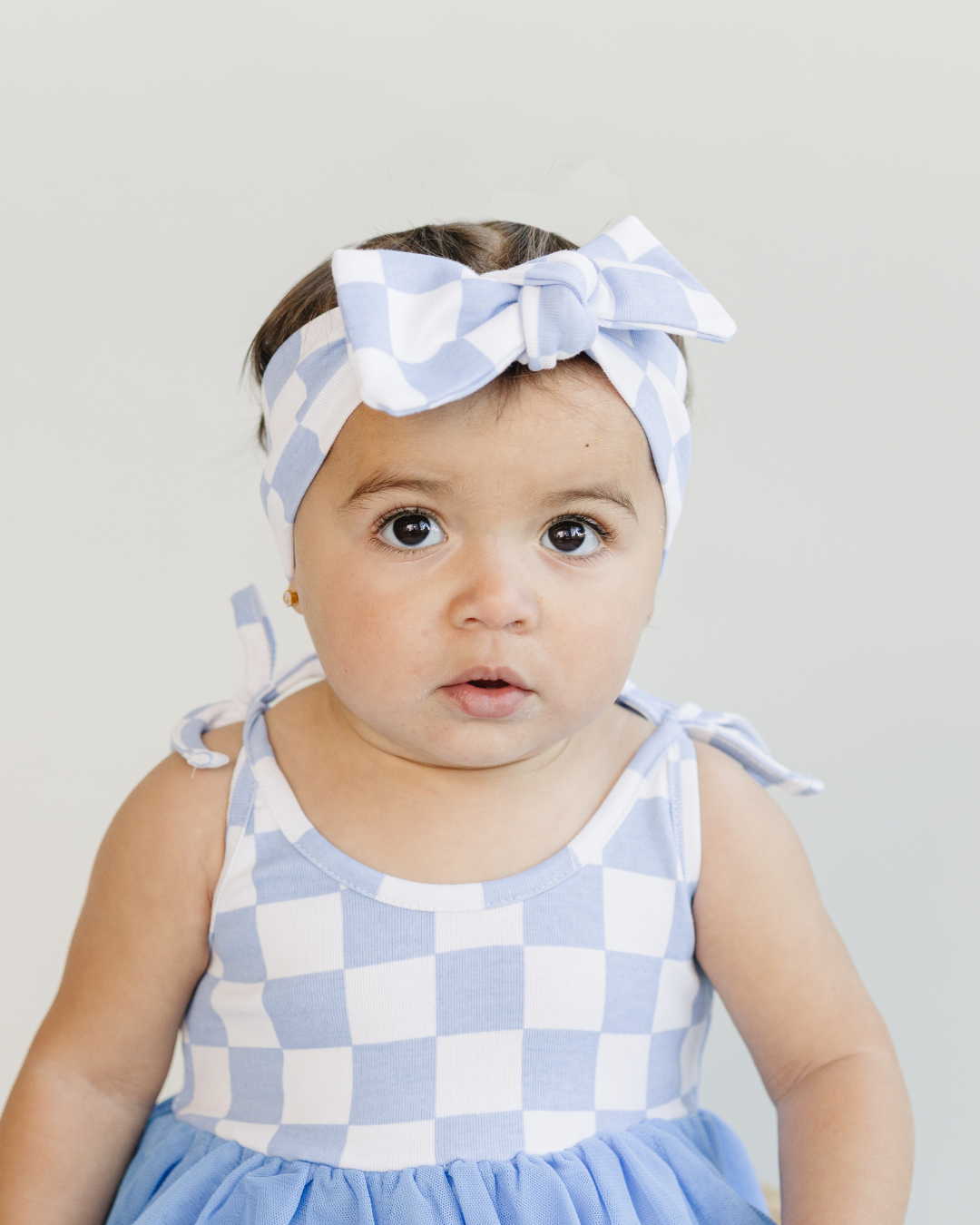 Tutu Romper | Checkered Blue: 2T