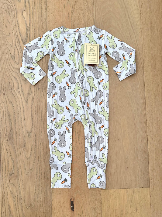 Bamboo (Connor) Zippy Romper- BOHO BLUE BUNNY