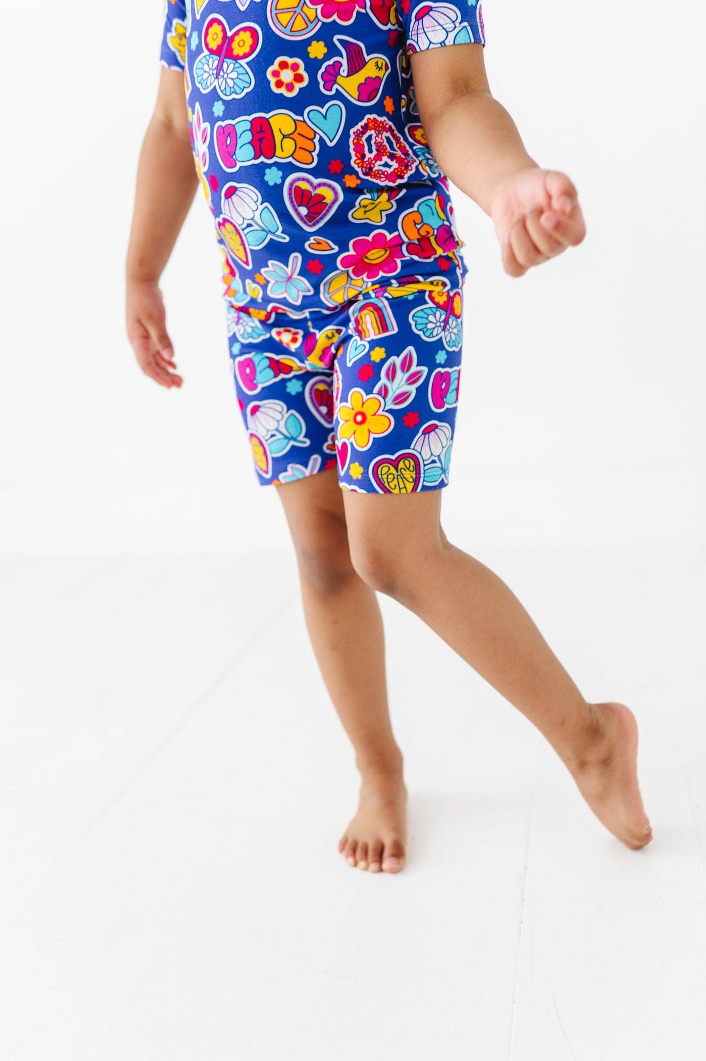 Retro Girl Kids Shorts Pajamas: 4T
