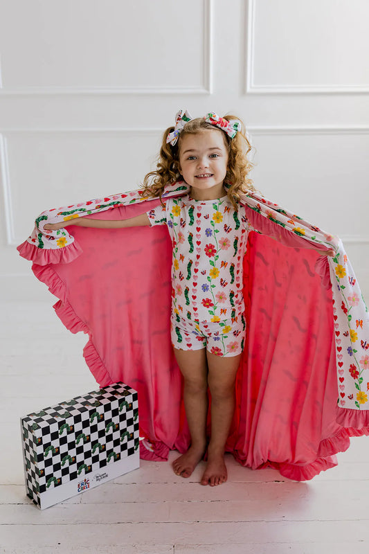Dream Ruffle Blanket- ERIC CARLE LOVEBUG BLOOMS