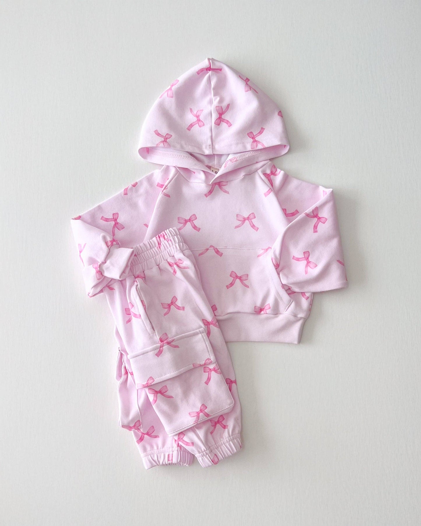 Cargo Baby & Kids Jogger Set | Pink Bows: 5T