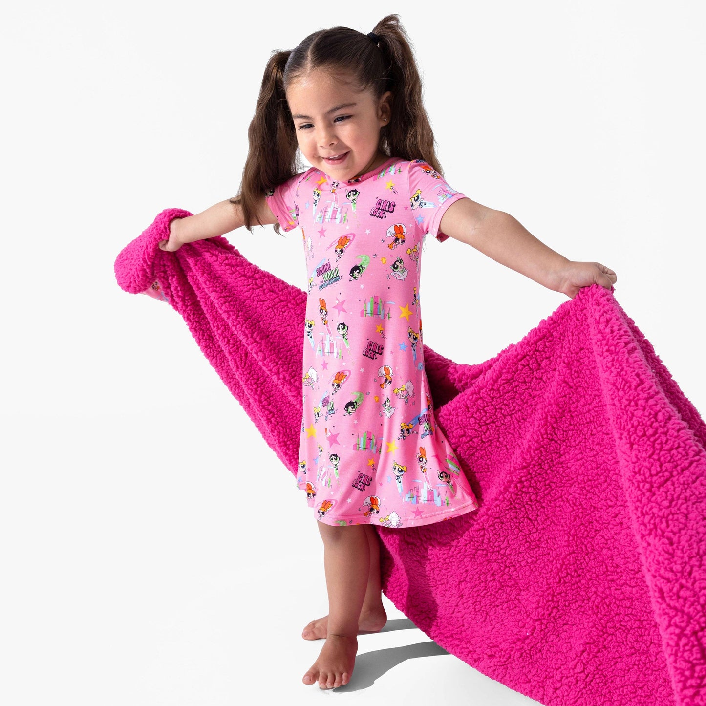 Powerpuff Girls Saving Bedtime Bamboo Sherpa Blanket: 45 x 60 in