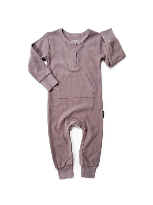 Little Bipsy Waffle Romper- THISTLE