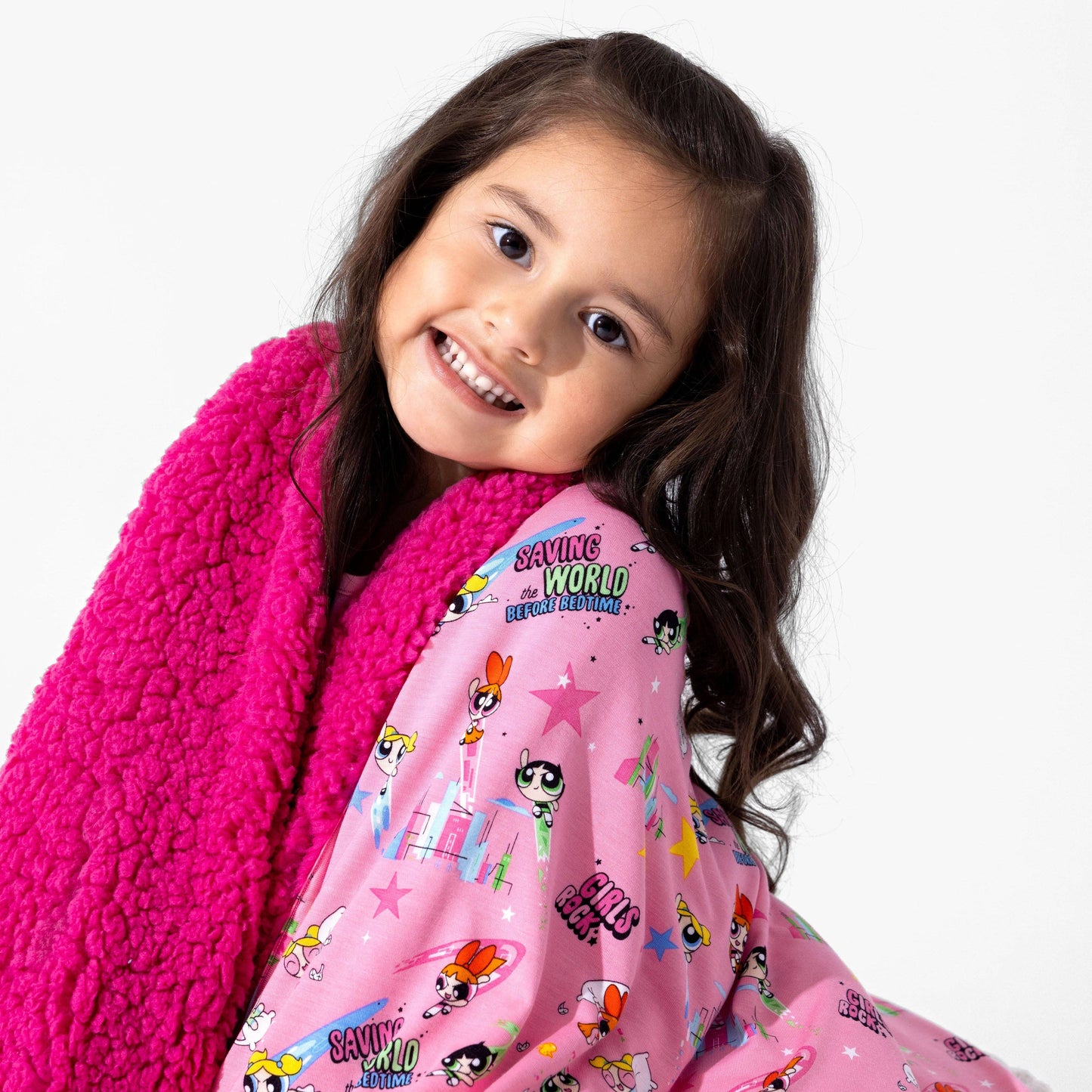 Powerpuff Girls Saving Bedtime Bamboo Sherpa Blanket: 45 x 60 in