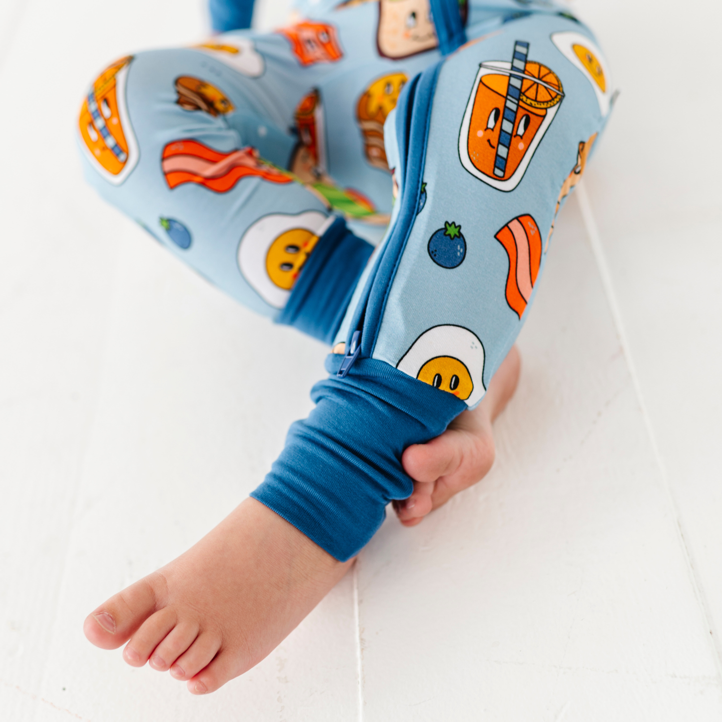 Blue Breakfast Convertible Footie: 12-18 Months
