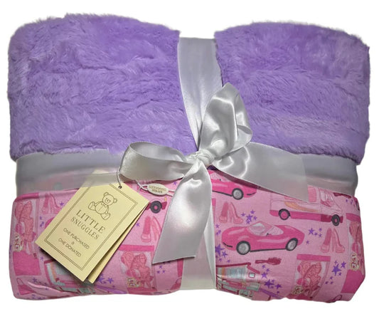 Large Minky Lush Blanket 60x80- DREAM DOLL BARBIE