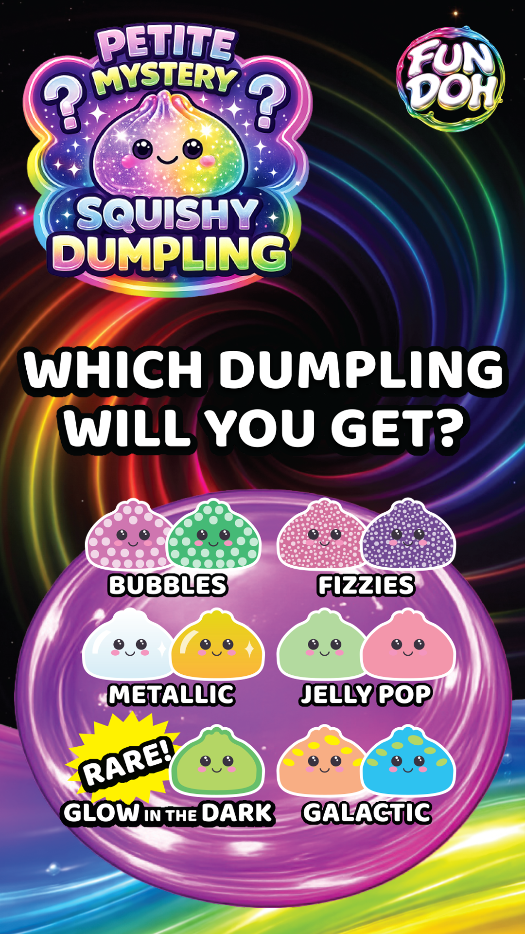 Fun Doh Petite (Mini) 2.5" Mystery Dumpling Squishy Toy: Wholesale Price