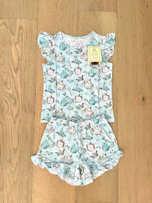 Bamboo Flutter Sleeve & Shorts Lounge Set (OLIVIA)- FUN FAVORITES GLASS SLIPPERS CINDERELLA