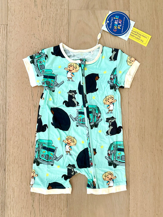 Bamboo Shorty Romper- CHARLIE PLAY TRUCK & FRIENDS
