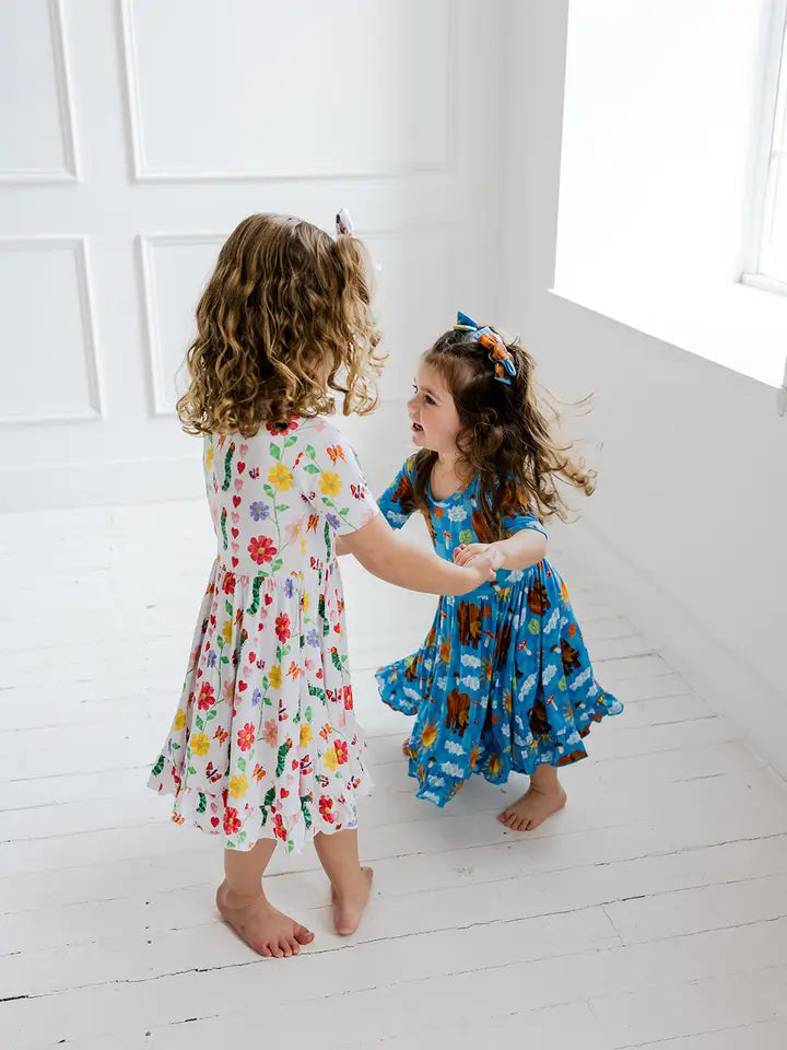 Dream Ruffle Dress- ERIC CARLE BEAR-Y BLUE SKIES