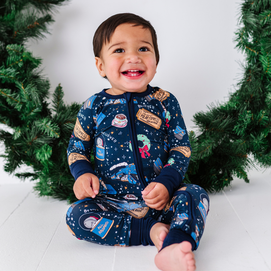 Hot Cocoa Express Convertible Footies: 18-24 Months