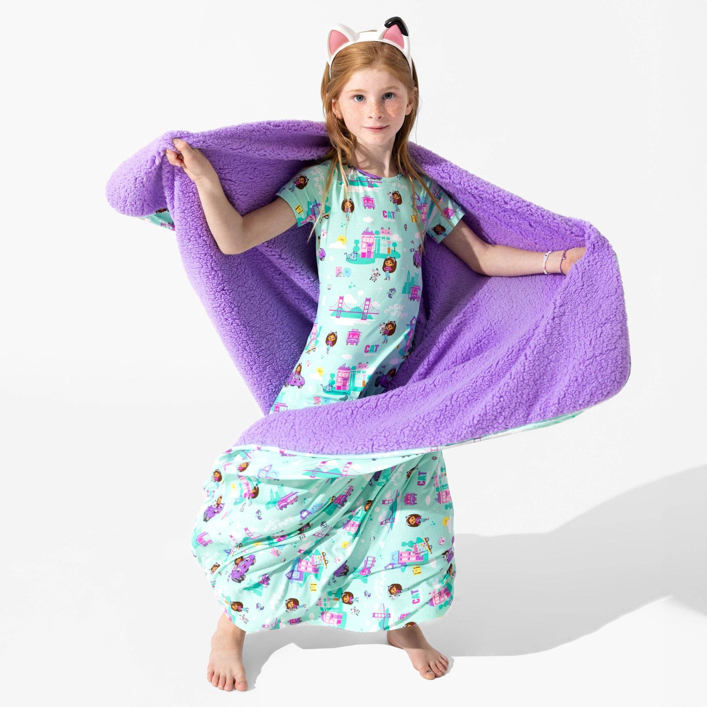 Gabby's Dollhouse: Cat Francisco Bamboo Sherpa Blanket: 45 x 60 in