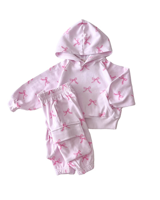 Cargo Baby & Kids Jogger Set | Pink Bows: 5T