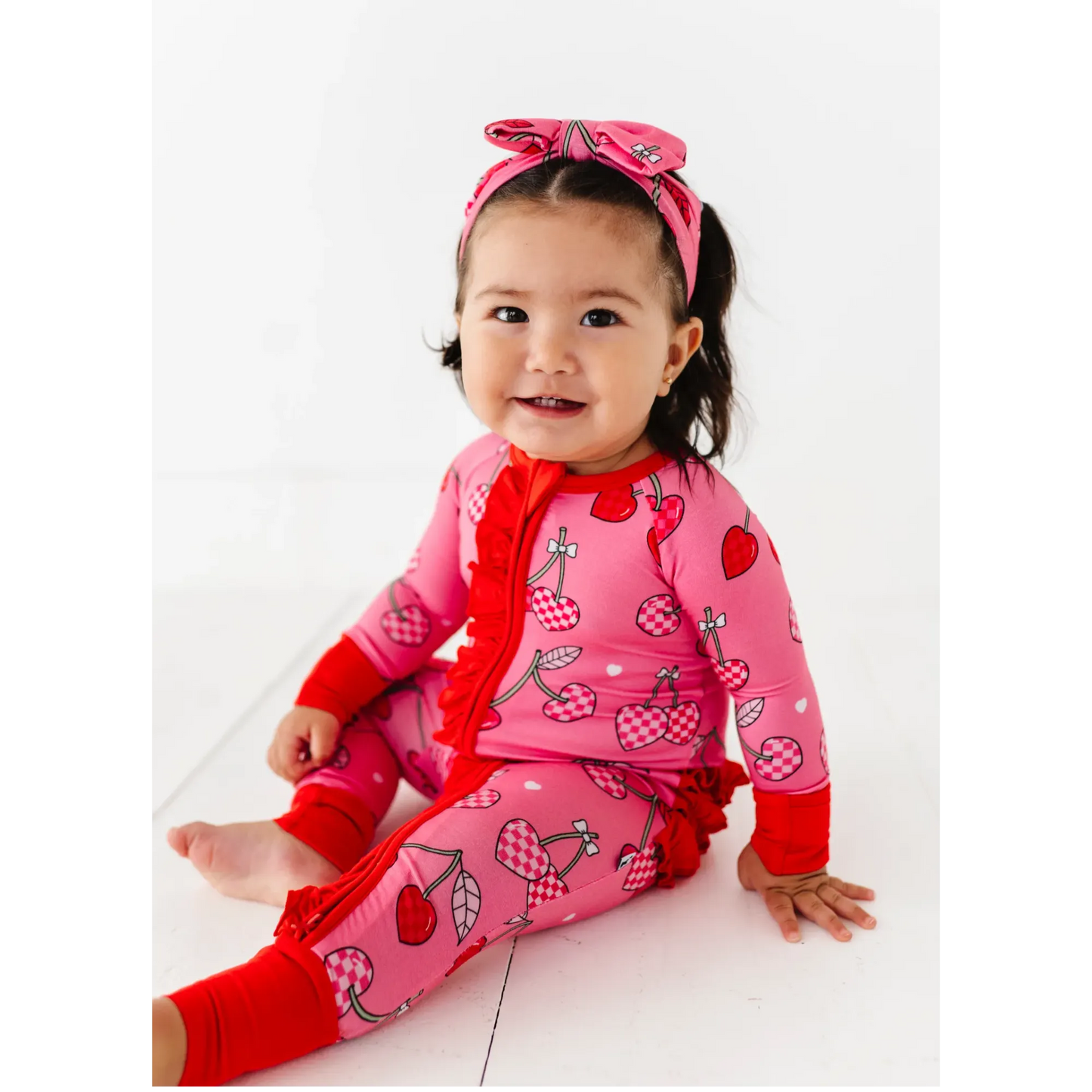 Cherry Convertible Footies with Ruffle