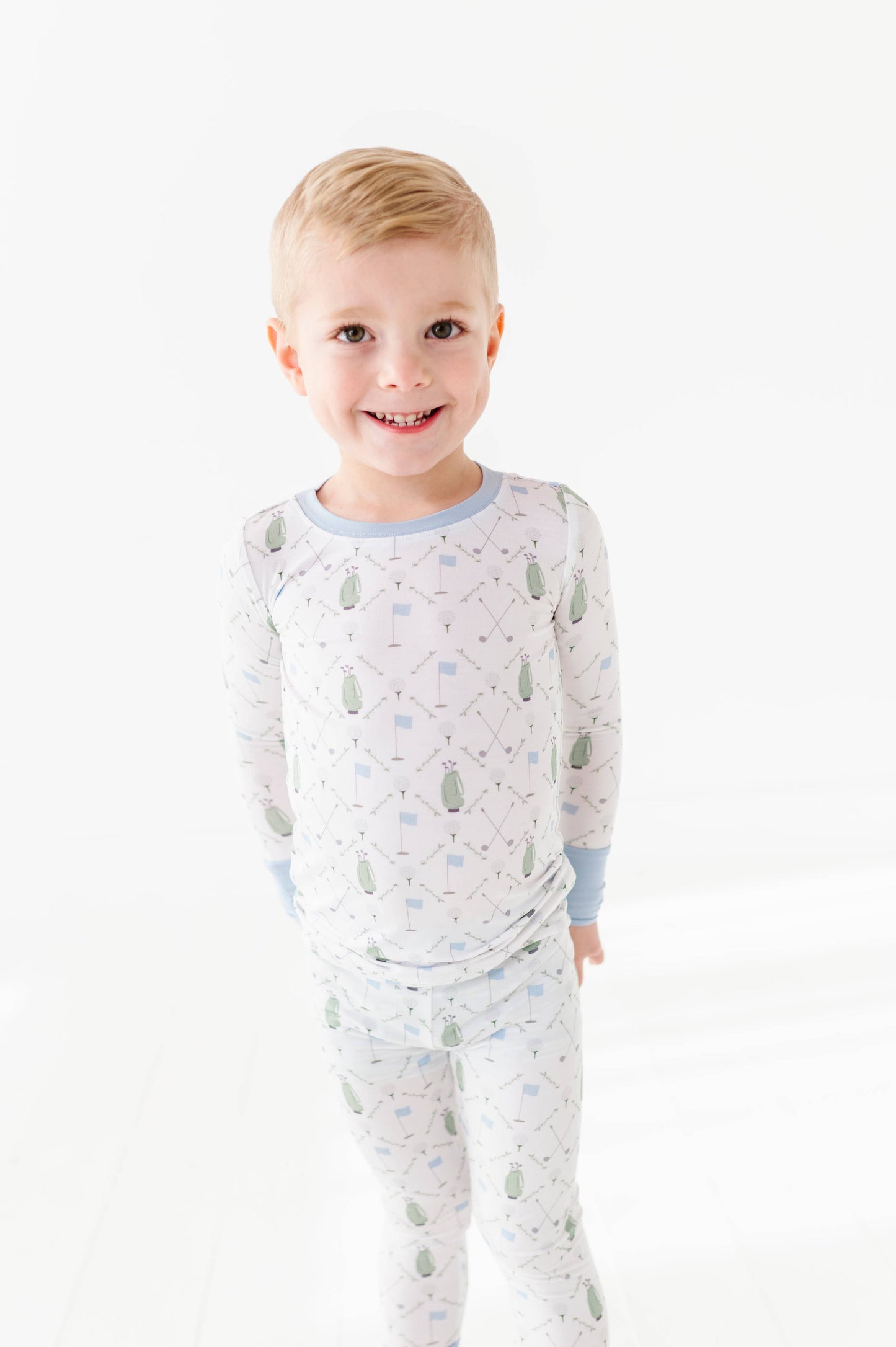 Dressed To the Tee Kids Pajamas Long Sleeves and Pants - Blue