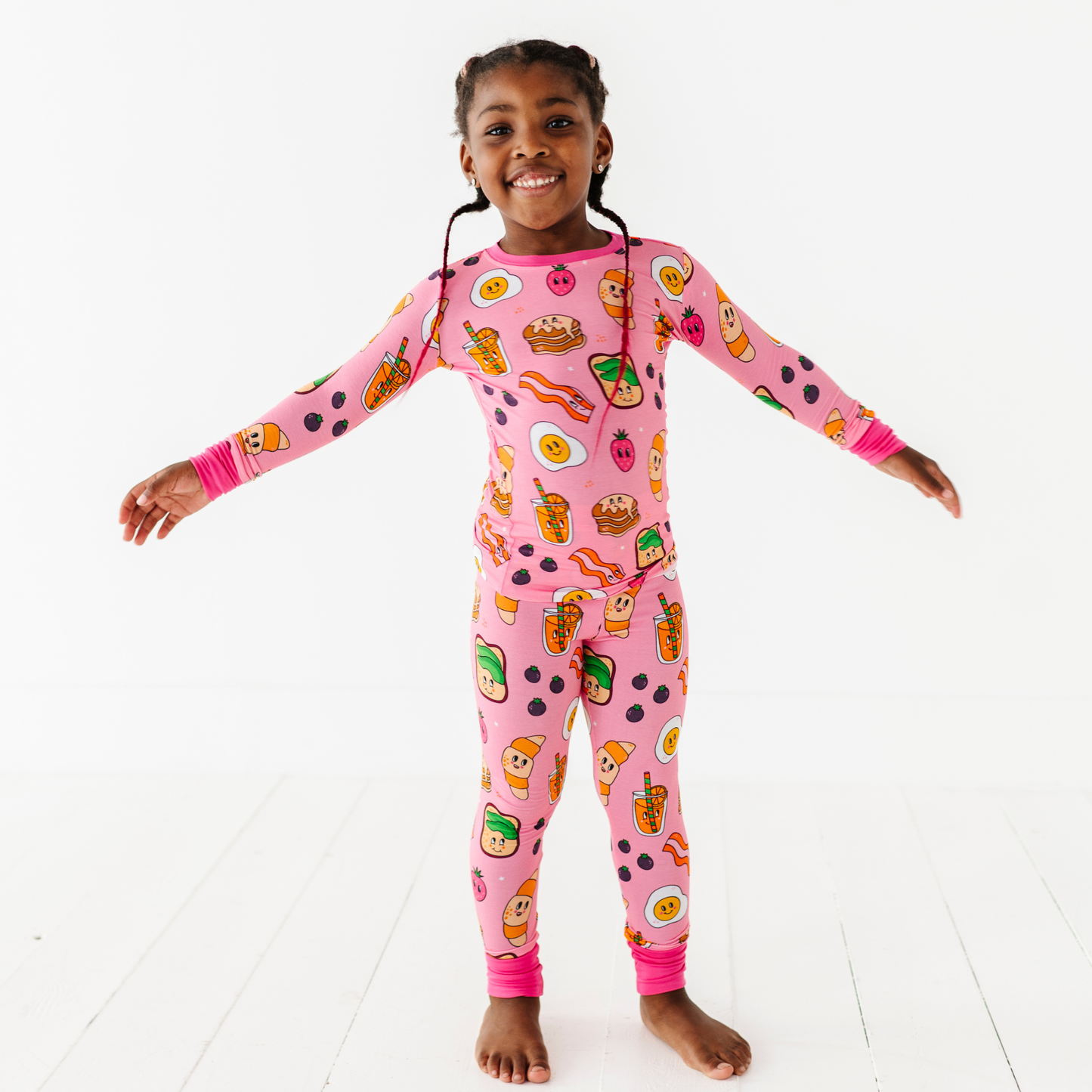 Pink Breakfast Kids Pajamas: 5/6T