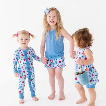 Convertible Footies with Ruffle- BERRY PATRIOTIC