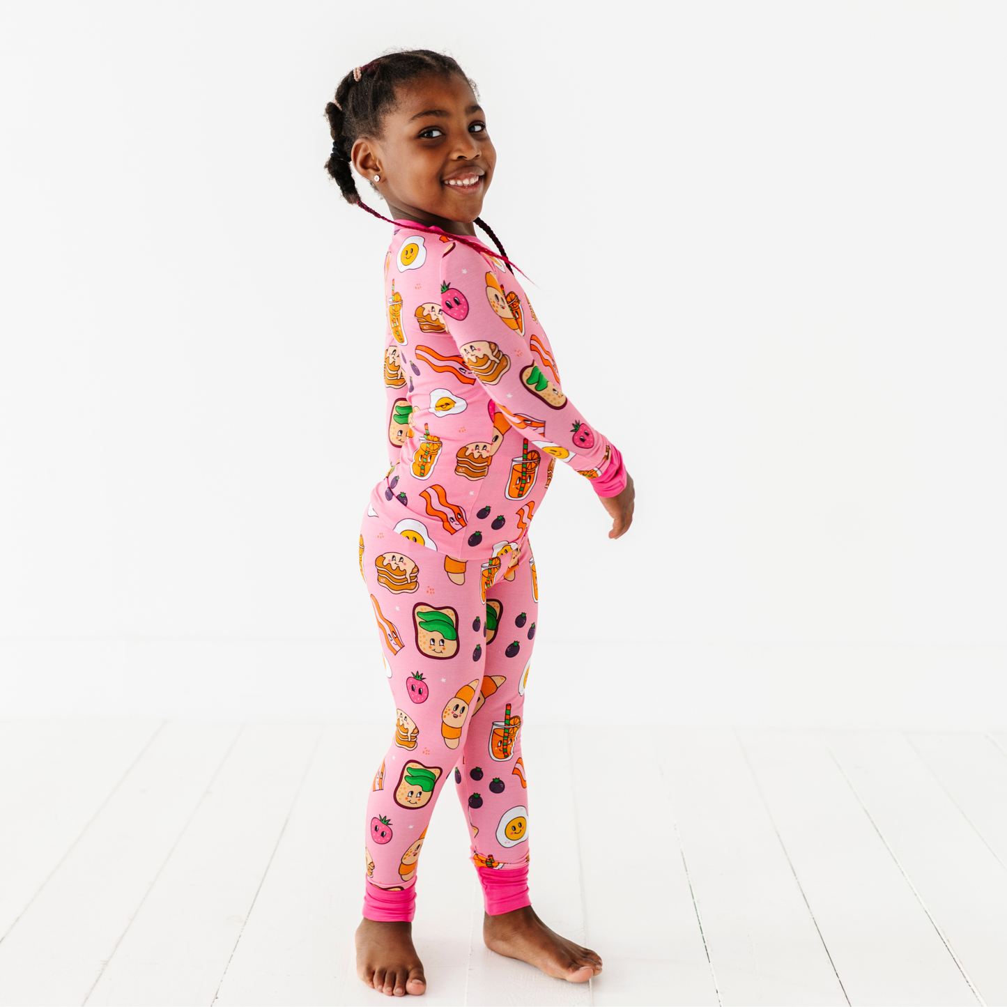 Pink Breakfast Kids Pajamas: 5/6T