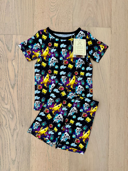 Bamboo Short Sleeve Shorts Lounge Set (Bentley)- HAPPY FORT NIGHT