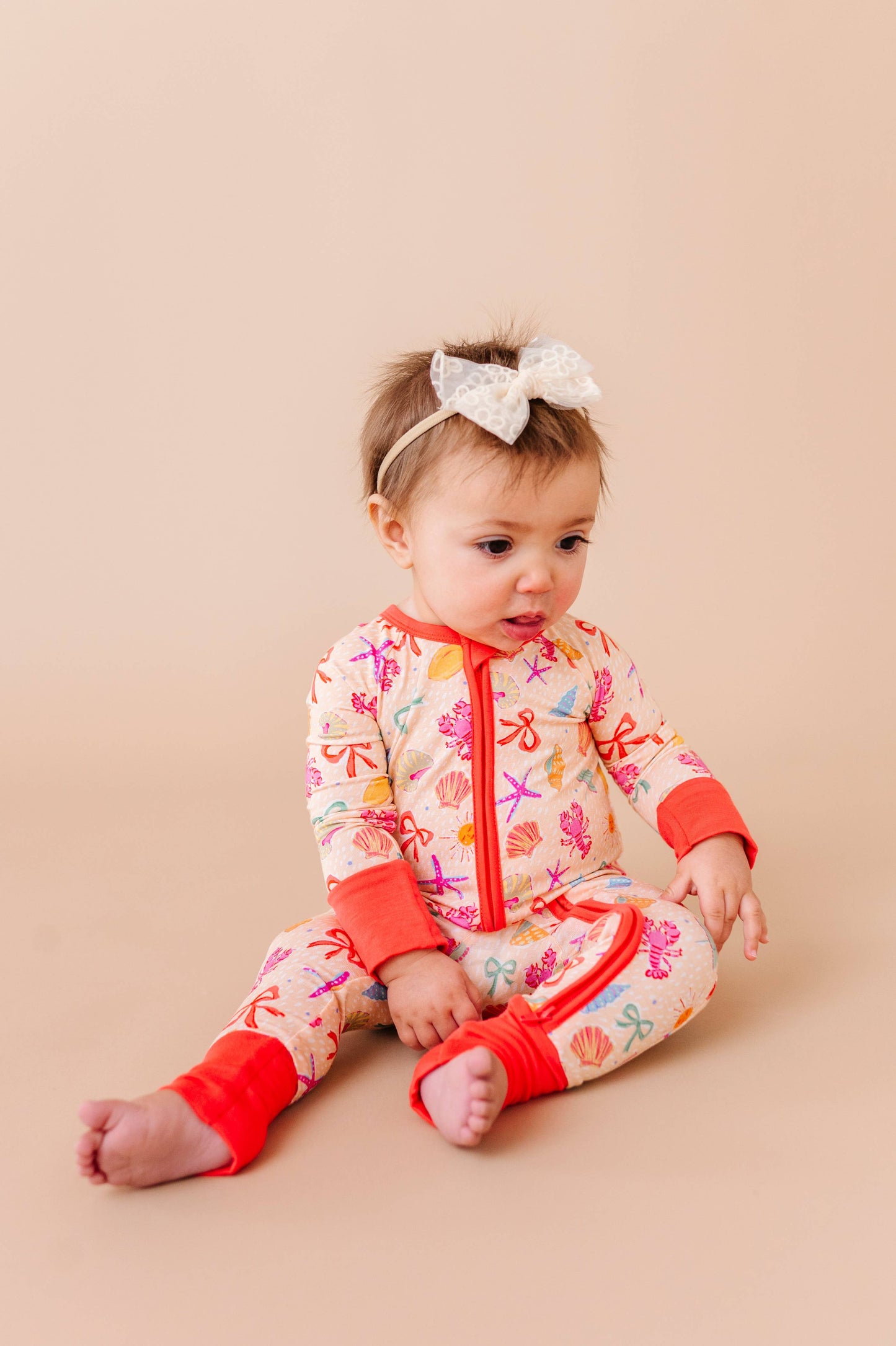 Shell We Go to Bed Pink Convertible Footies