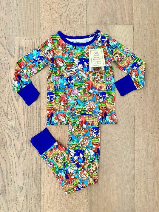 Bamboo (Willow) Long Sleeve Lounge Set- HAPPY SUPER SONIC
