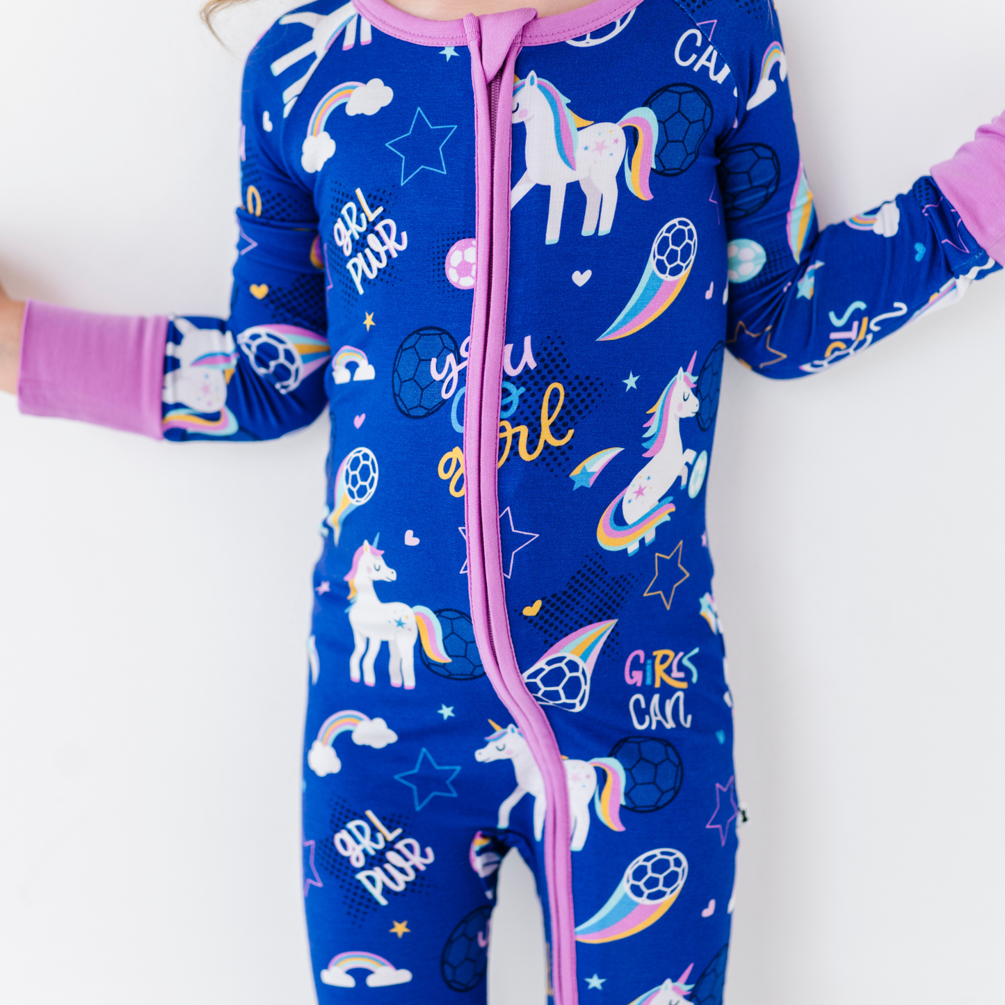 Unicorn Goals Convertible Footies: 18-24 Months