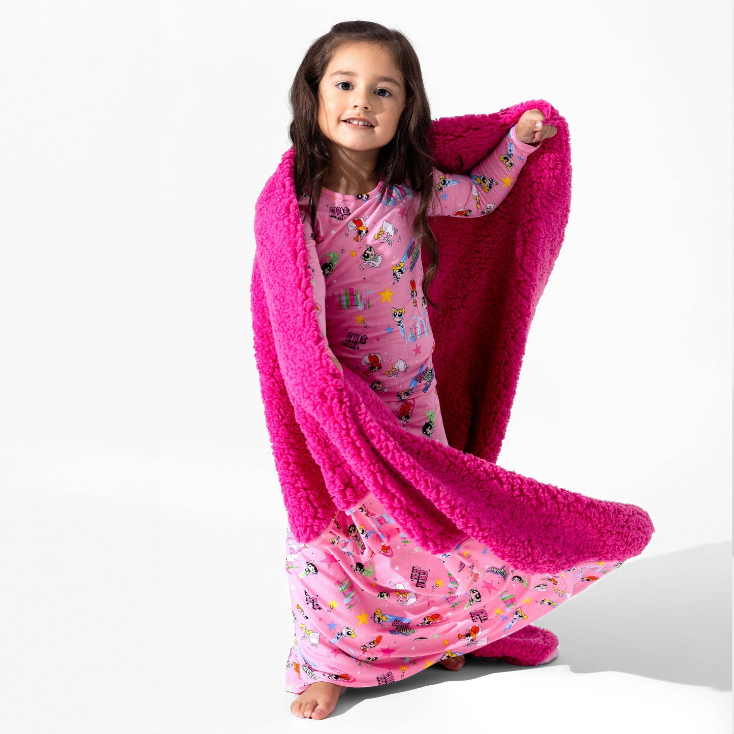 Powerpuff Girls Saving Bedtime Bamboo Sherpa Blanket: 45 x 60 in