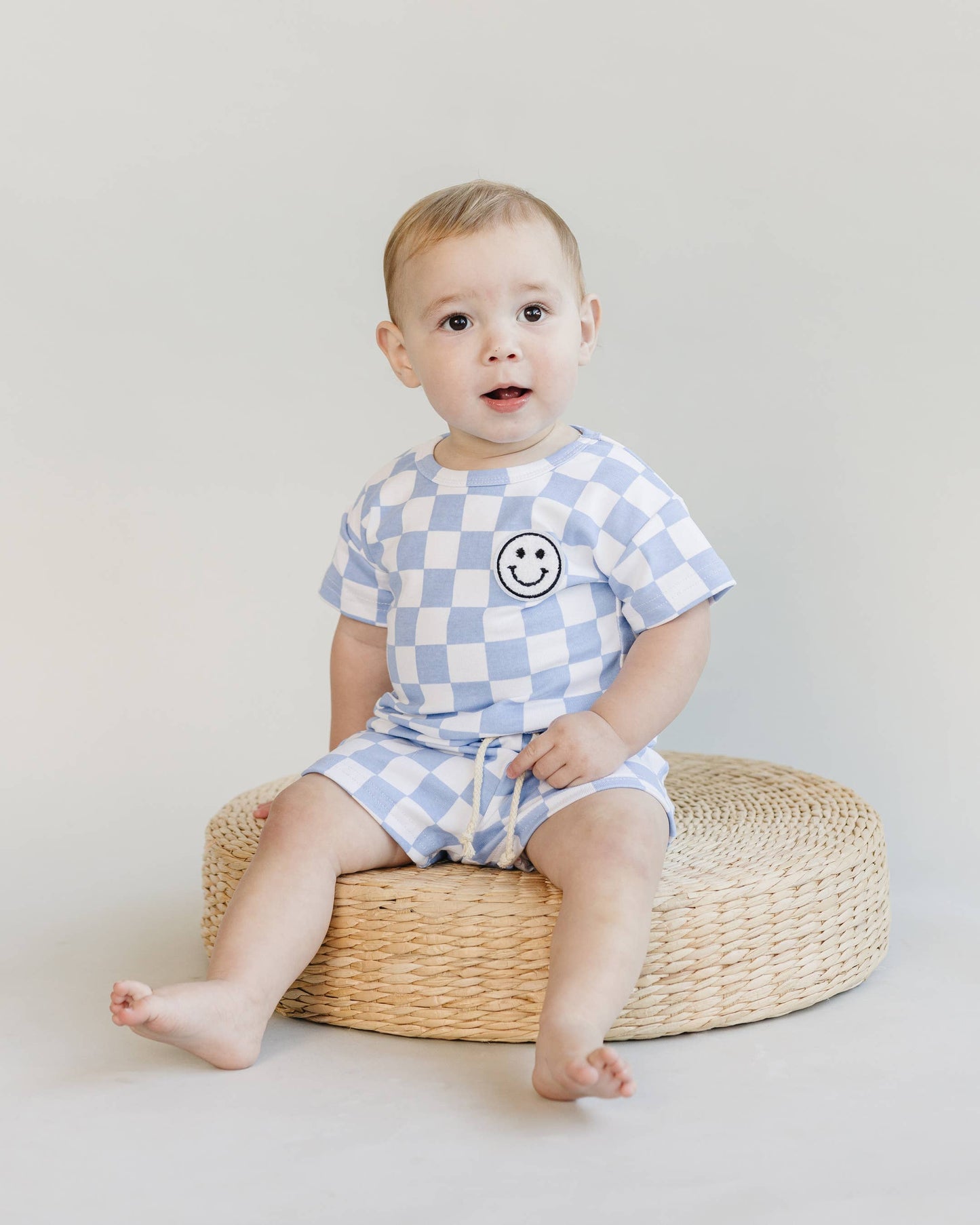 Checkered Shorts Set | Blue: 3T