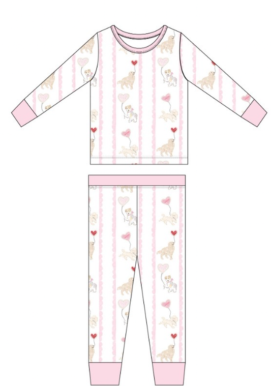 Dog Valentine Kids Pajamas: 3T