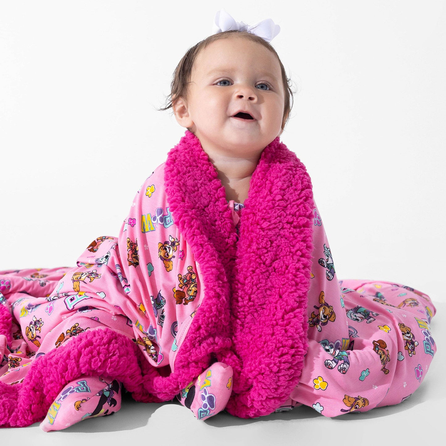 PAW Patrol: Varsity Pink Bamboo Sherpa Blanket: 45 x 60 in