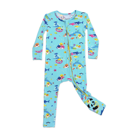 Baby Shark Bamboo Convertible Footie: 18-24 Months