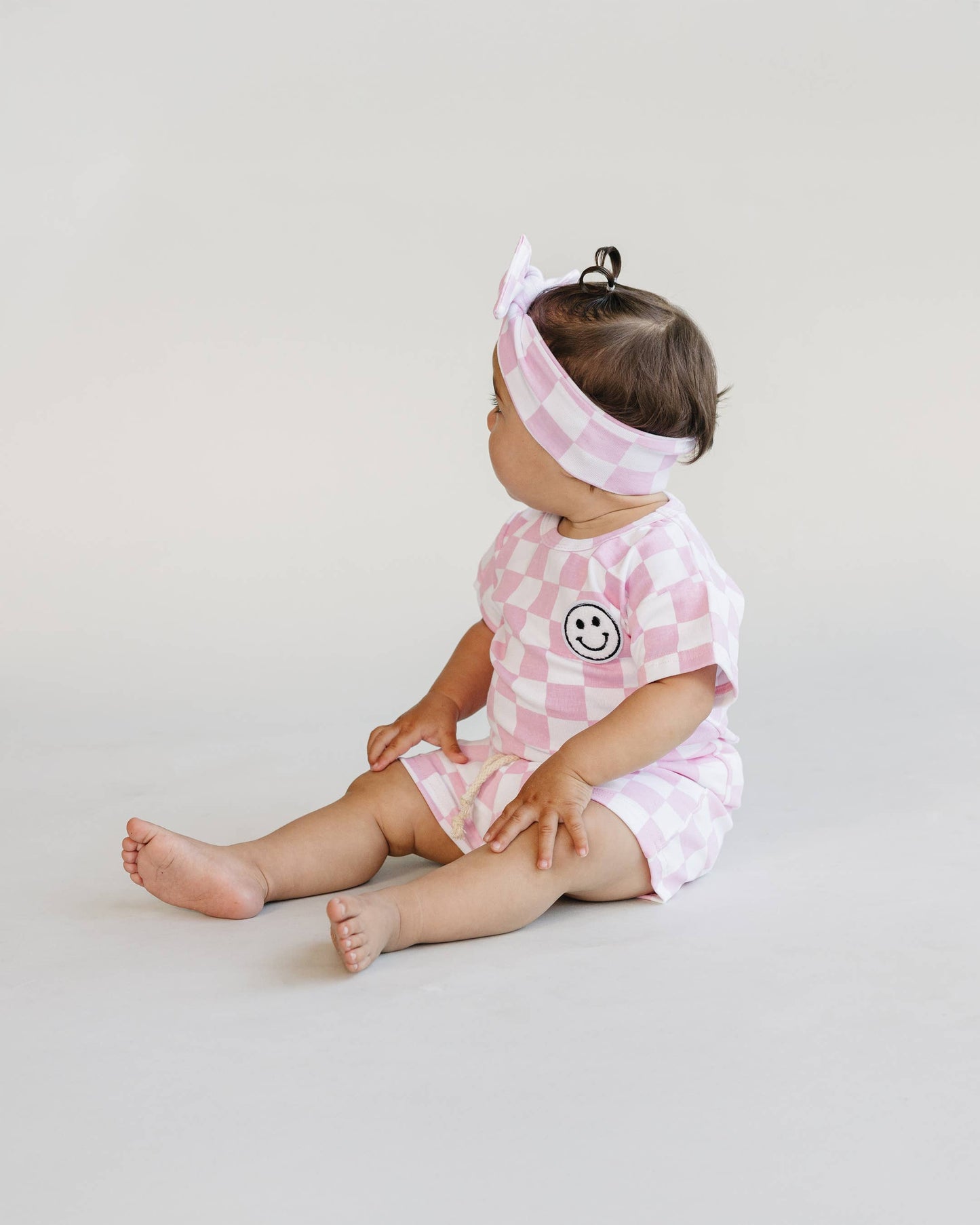 Checkered Shorts Set | Pink: 2T