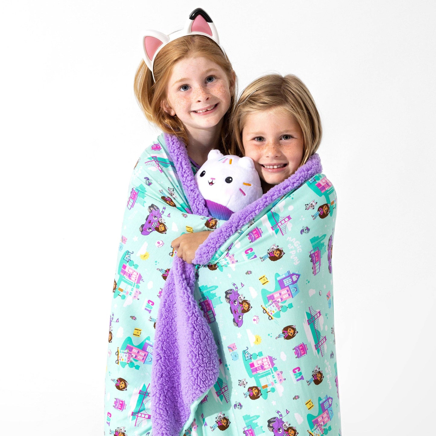 Gabby's Dollhouse: Cat Francisco Bamboo Sherpa Blanket: 45 x 60 in