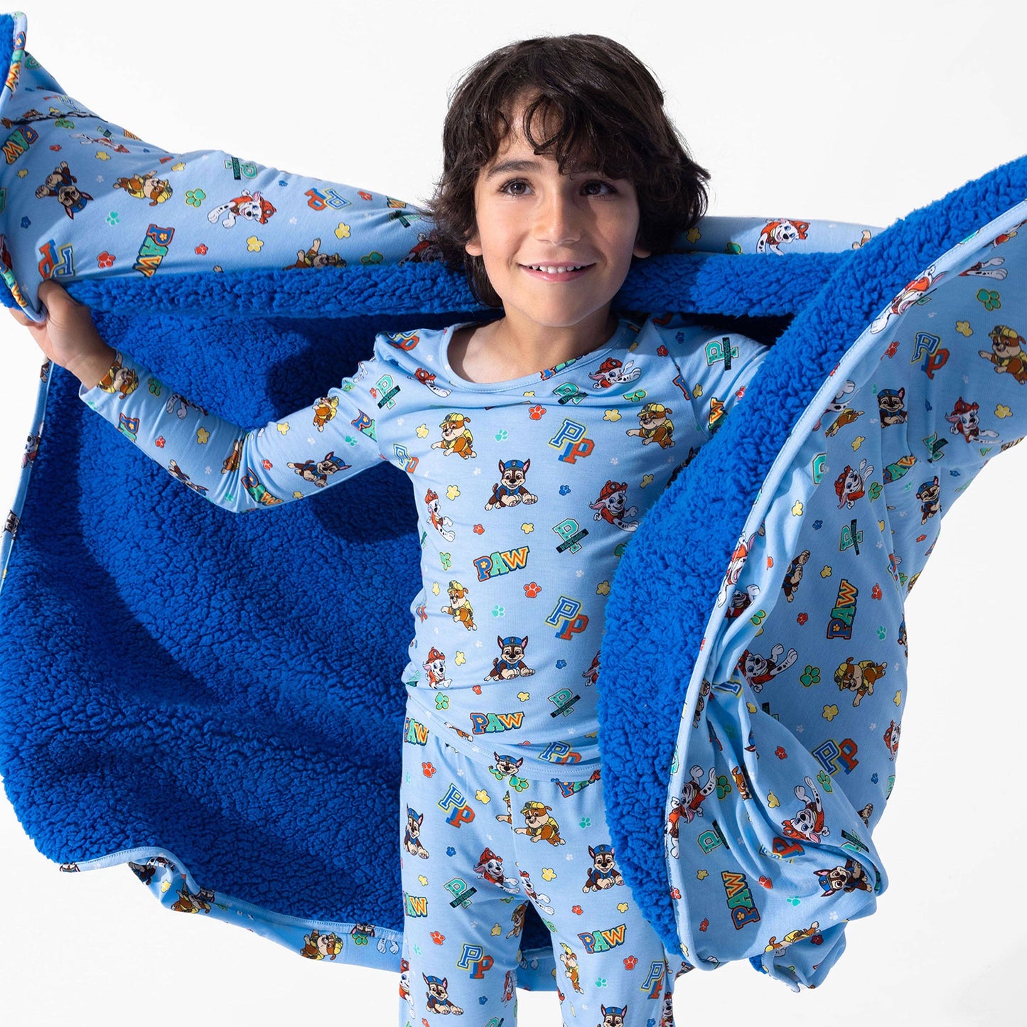 PAW Patrol: Varsity Blue Bamboo Sherpa Blanket: 45 x 60 in