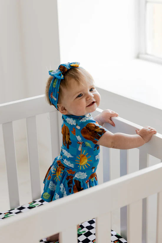 Short Sleeve Twirl Bodysuit- ERIC CARLE BEAR-Y BLUE SKIES