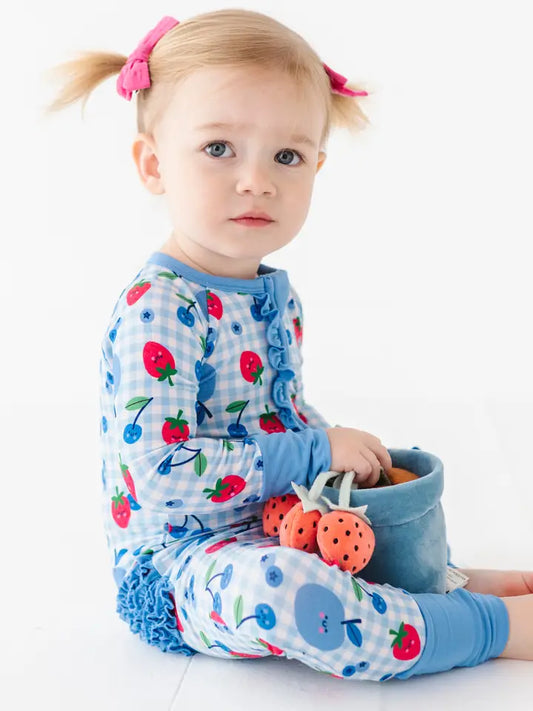 Convertible Footies with Ruffle- BERRY PATRIOTIC