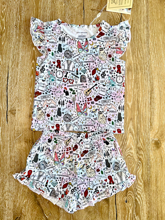 Bamboo Flutter Sleeve & Shorts Lounge Set (Olivia)- GIFTS GALORE ON TOUR