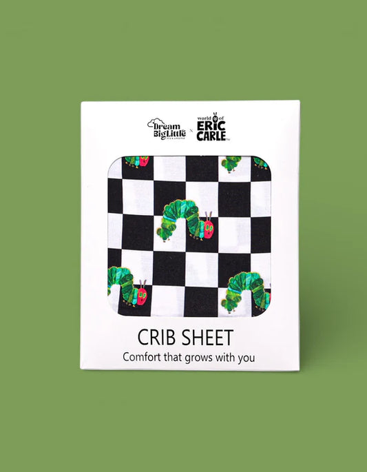 Dream Crib Sheet- ERIC CARLE CATERPILLAR CHECK