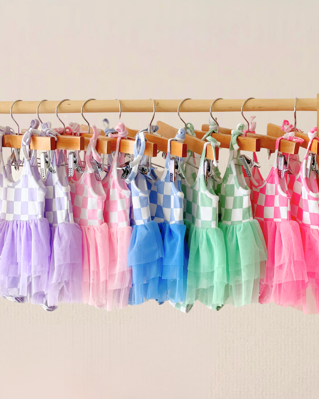 Tutu Romper | Checkered Blue: 2T