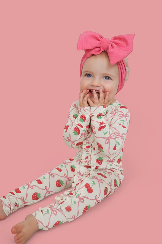 Dream Ruffle Romper- CHERRY BOW BERRY