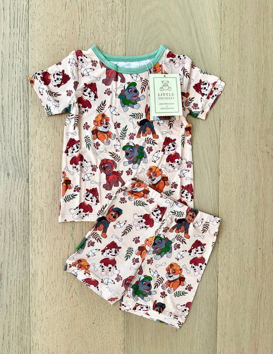 Bamboo Short Sleeve Shorts Lounge Set (Bentley)- FUN FAVORITES CHICKALETTA PAW PATROL