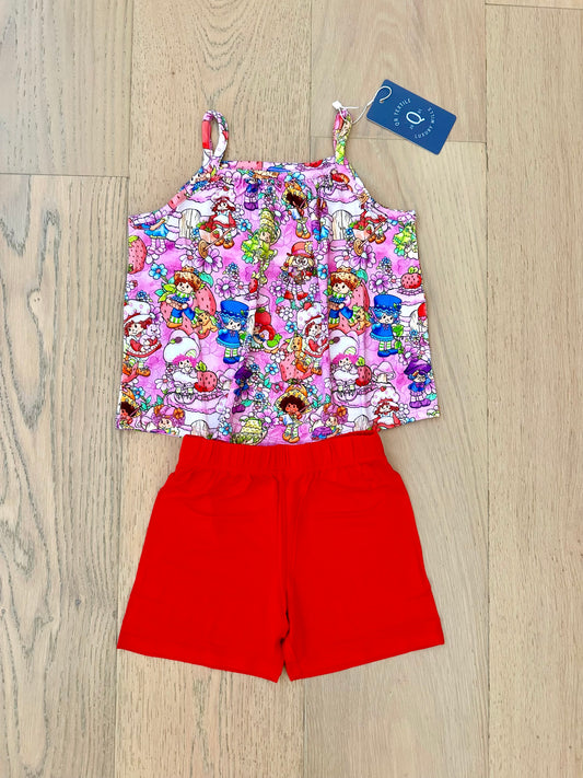 Bamboo Tank Top & Short Set- STRAWBERRY FRIENDS